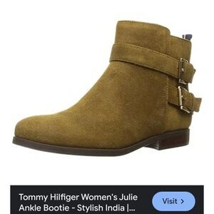 NWOT Tommy Hilfiger Women's‎ Olive Leather Buckle Julie Ankle Bootie Size 8.5